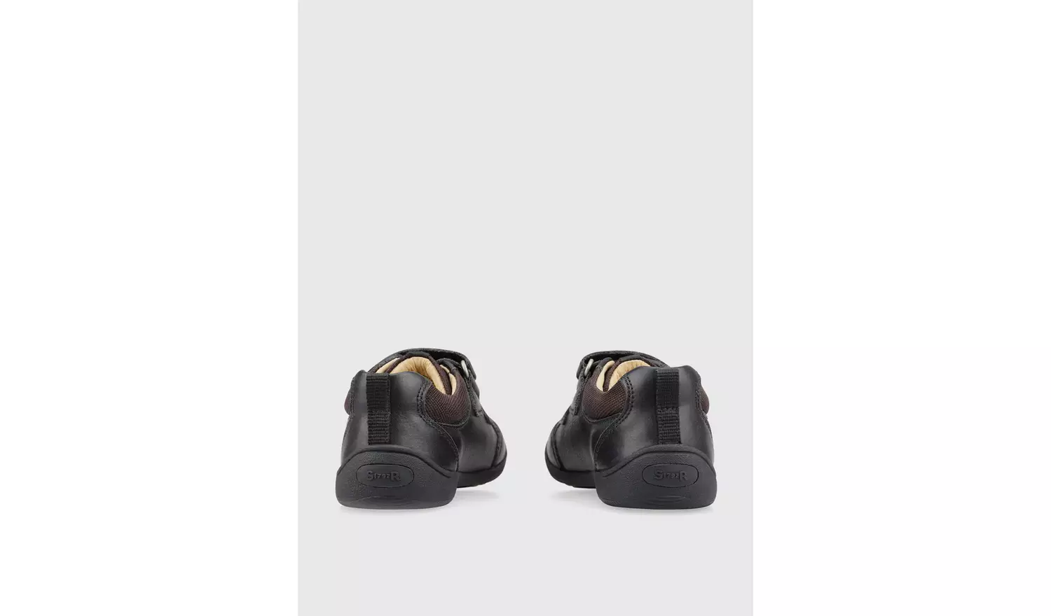 START-RITE Zig Zag Leather Rip Tape Black Leather School Shoes 9 Infant