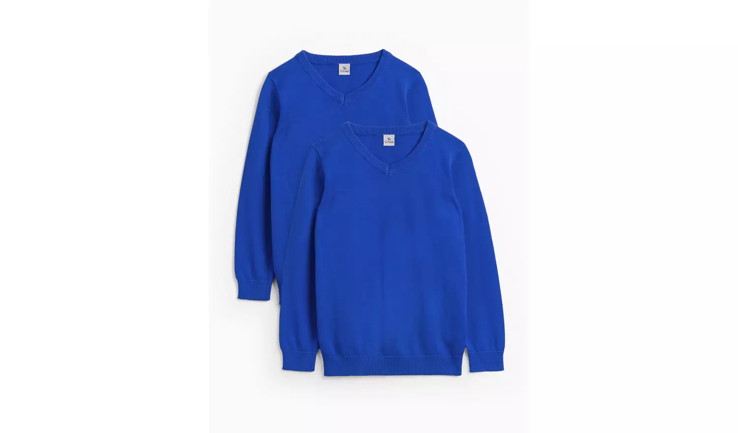 2 Pack Blue Unisex V-Neck Jumpers 6 years