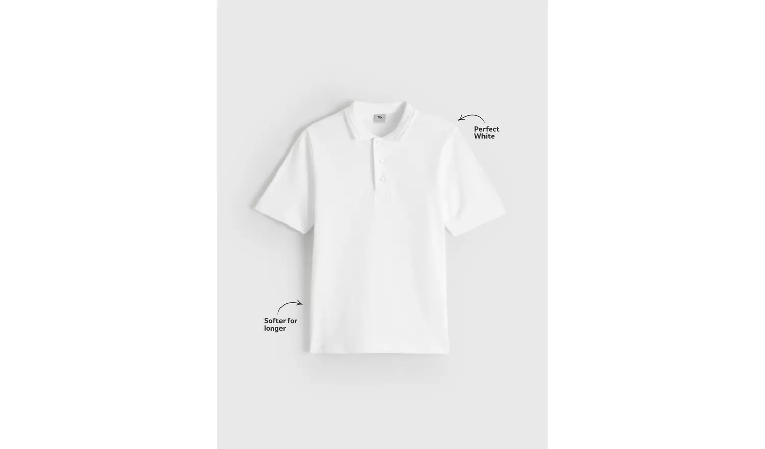 2 Pack Unisex White Slim Fit Polo Shirts 5 years