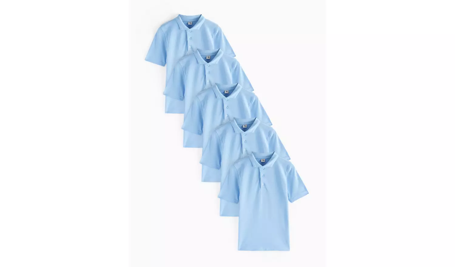 5 Pack Blue Unisex Polo Shirts 10 years
