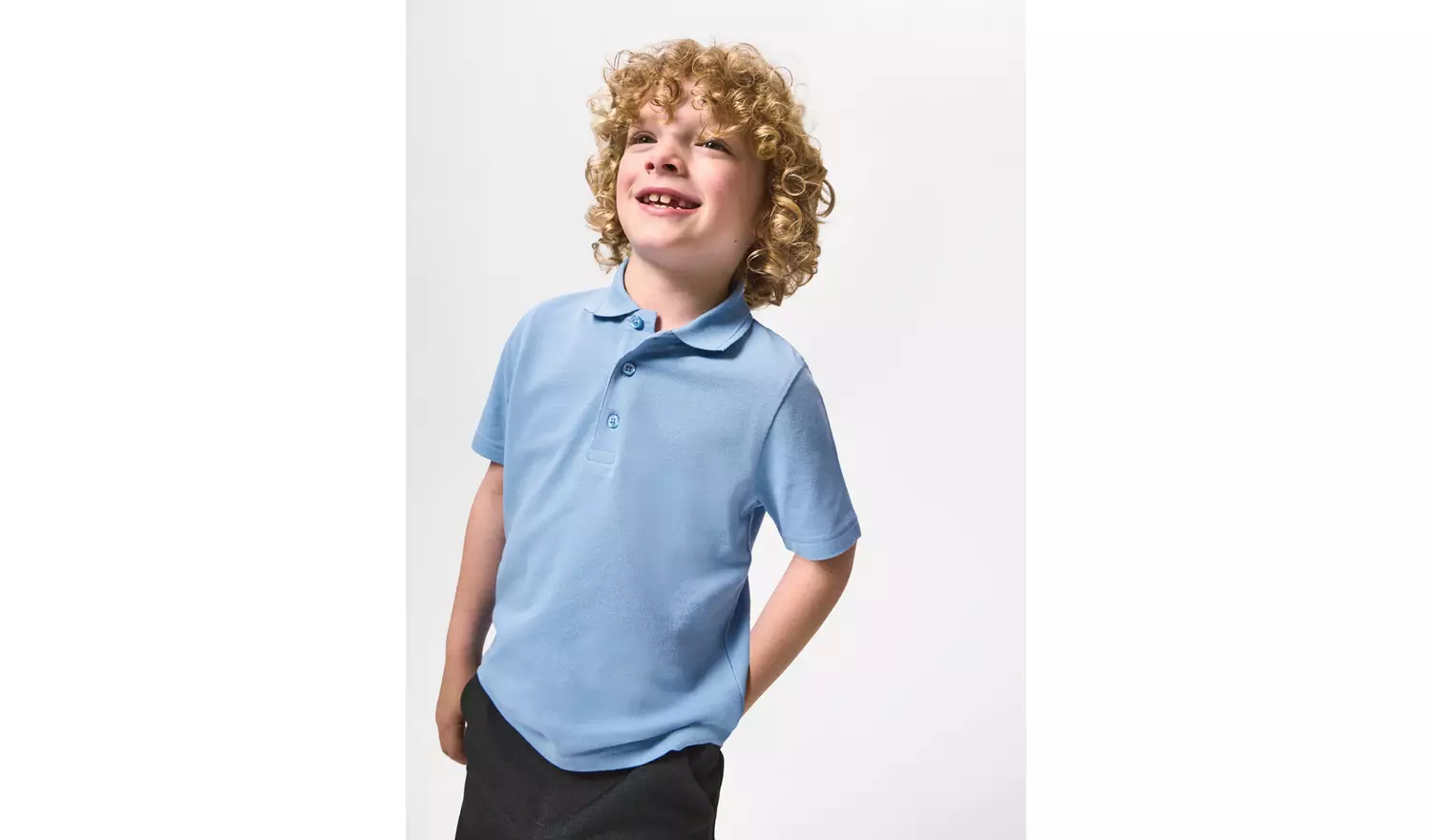 5 Pack Blue Unisex Polo Shirts 11 years