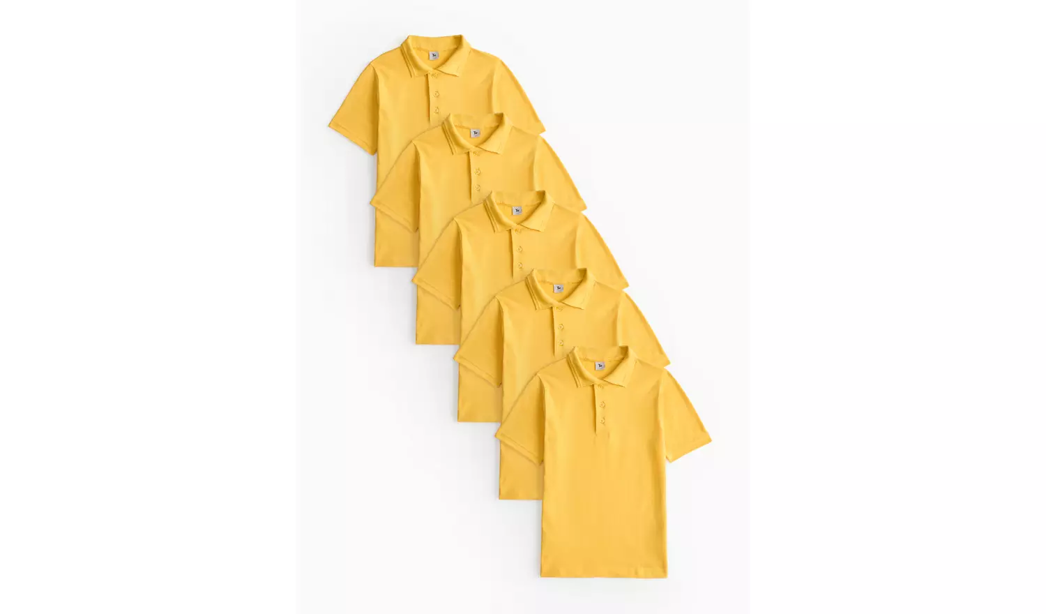 5 Pack Yellow Unisex Polo Shirts 3 years