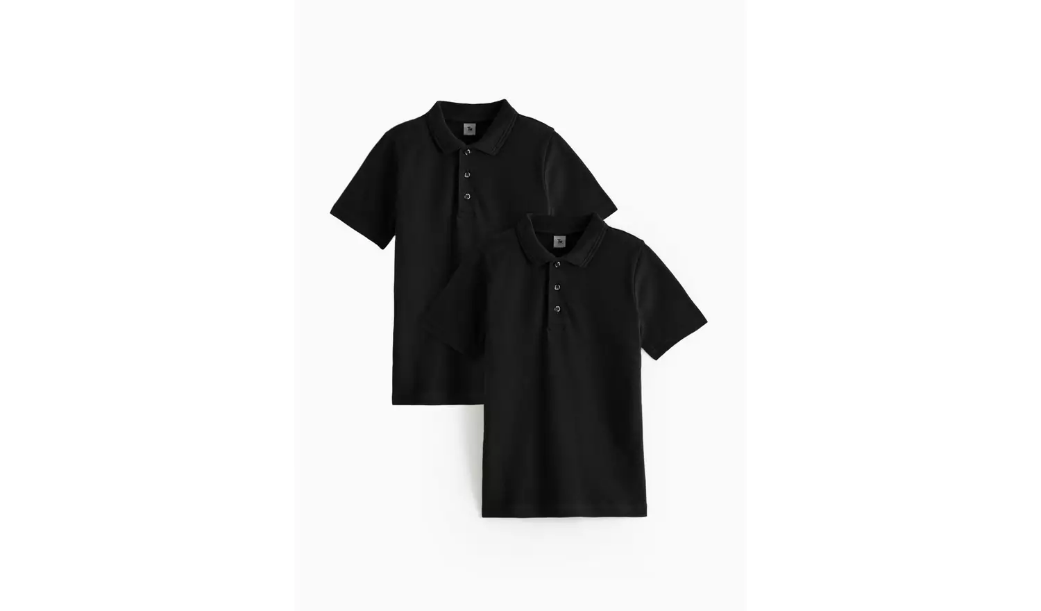 2 Pack Black Unisex Polo Shirts 6 years