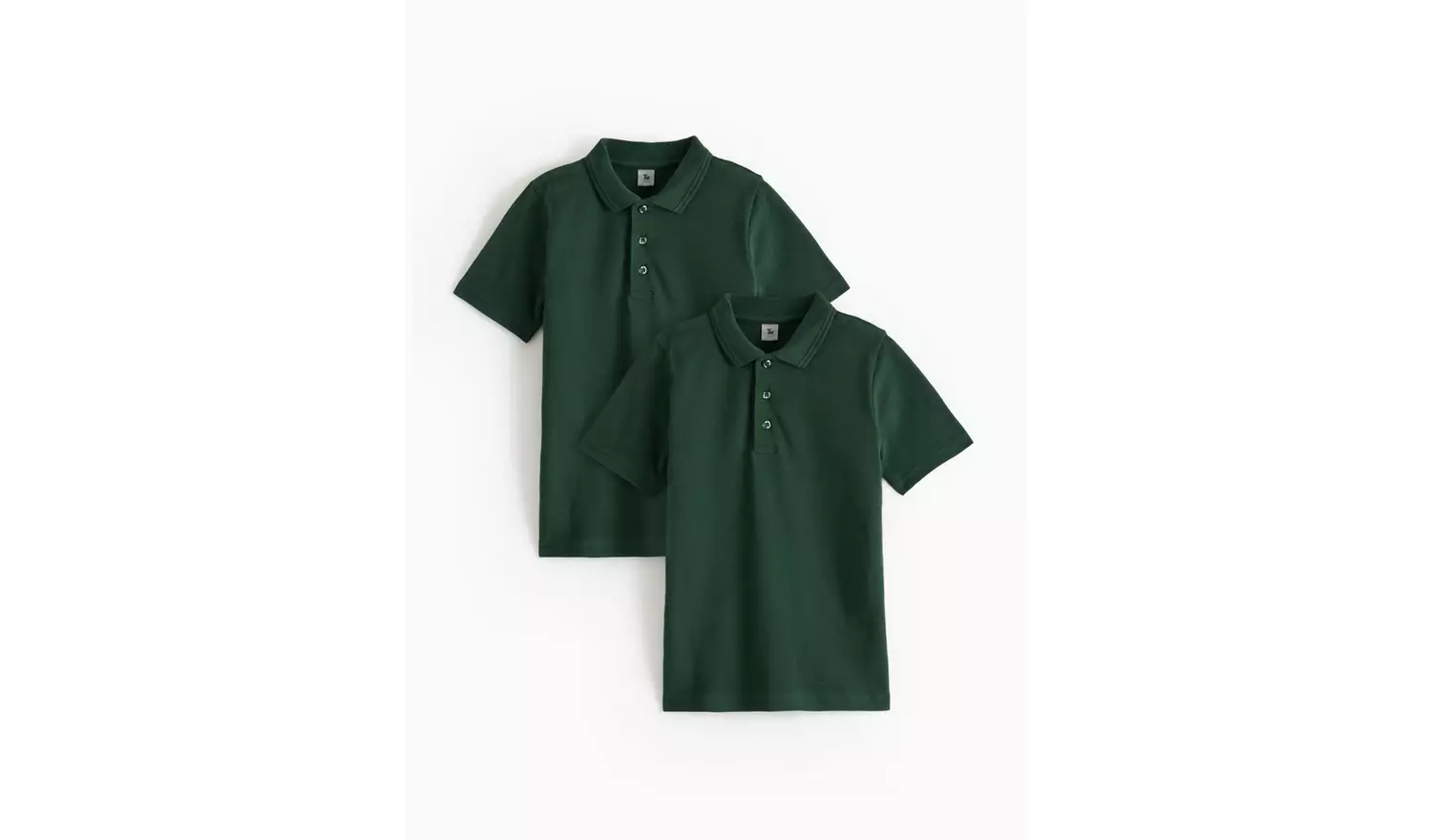 2 Pack Green Unisex Polo Shirts 4 years