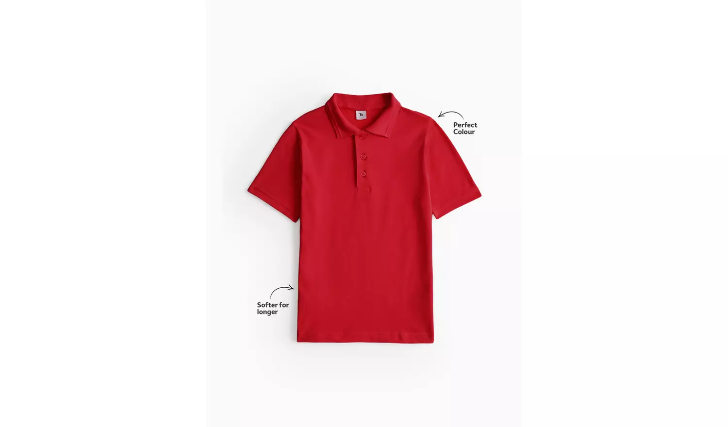 2 Pack Red Unisex Polo Shirts 8 years