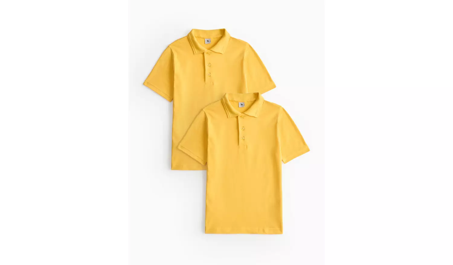 2 Pack Yellow Unisex Polo Shirts 9 years