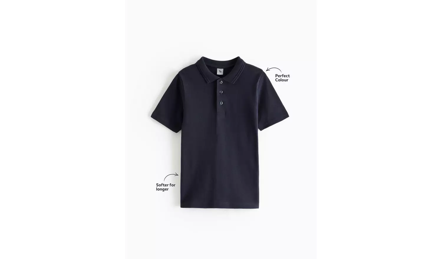 2 Pack Navy Unisex Polo Shirts 9 years