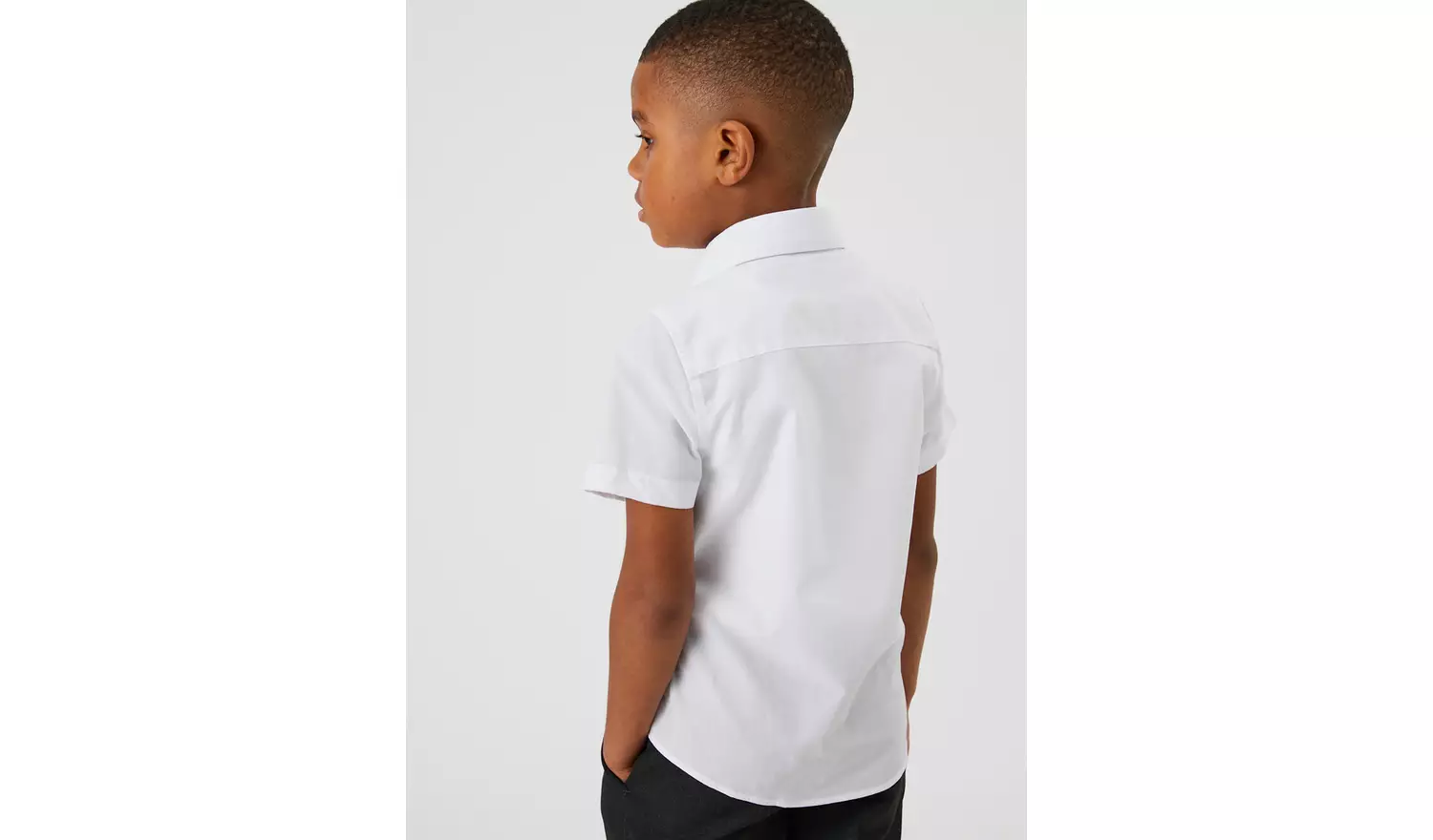3 Pack Unisex 'Dress with Ease' Short Sleeve White Shirts4 years