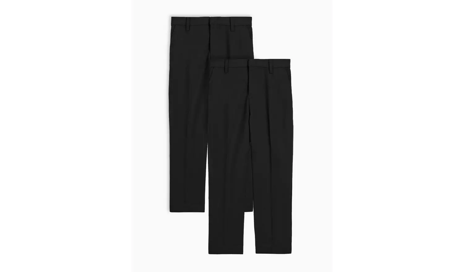 2 Pack Black Woven Trousers with Reinforced Knees & Extendable Hem5 years