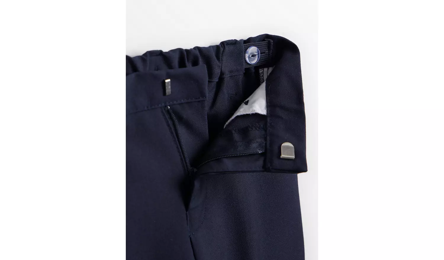 2 Pack Navy Woven Trousers with Reinforced Knees & Extendable Hem9 years