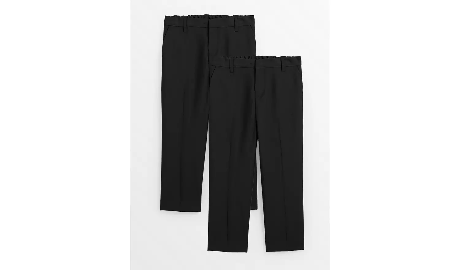 2 Pack Black Trousers with Reinforced Knees & Extendable Hems Generous Fit 5 years
