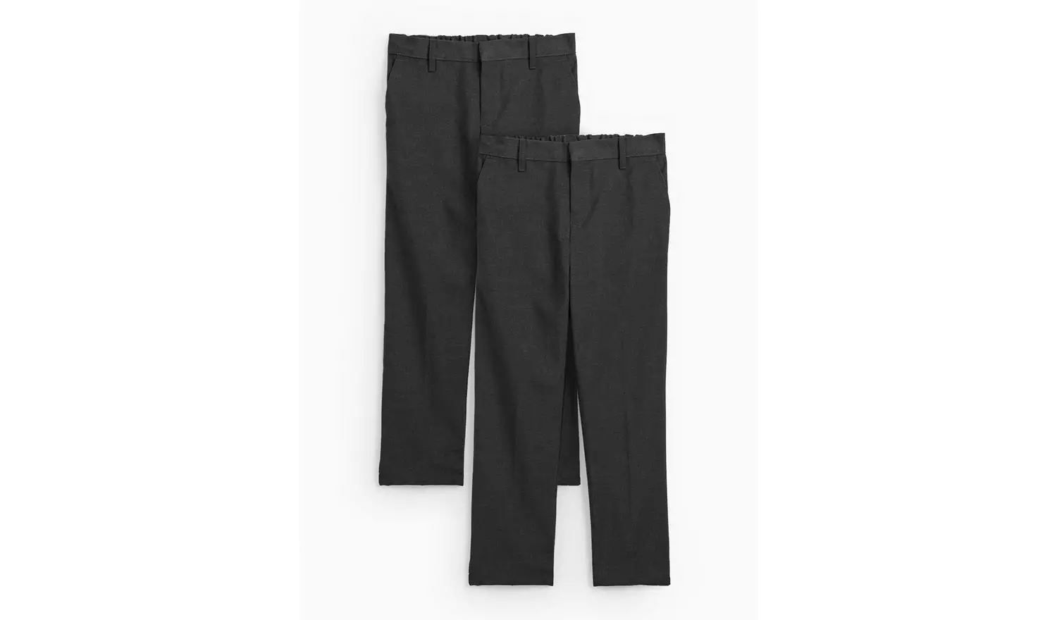 2 Pack Grey Trousers with Reinforced Knees & Extendable Hems Generous Fit 5 years