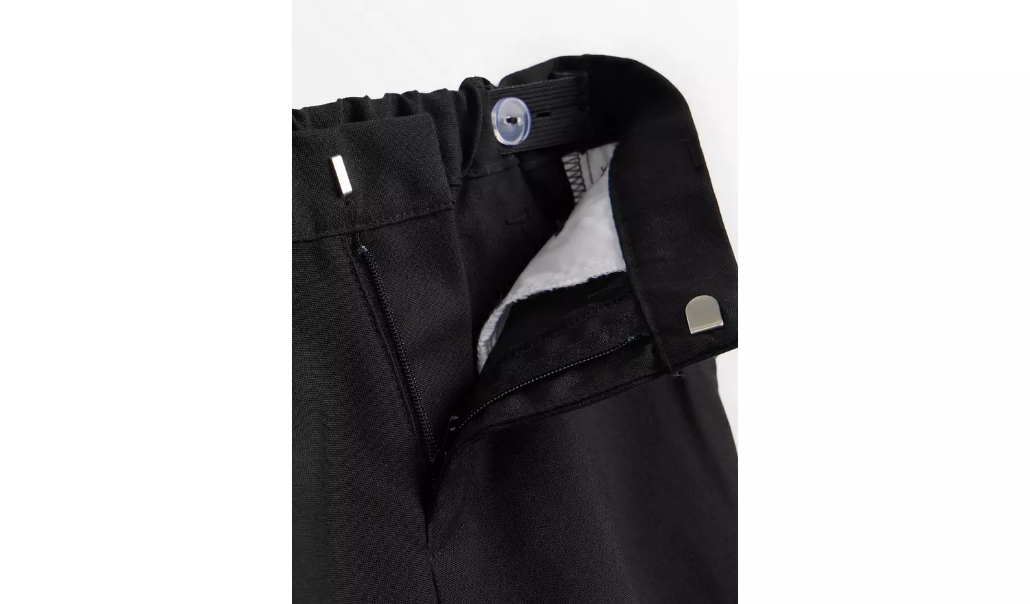 2 Pack Black Slim Fit Woven Trousers with Reinforced Knees & Extendable Hem 9 years