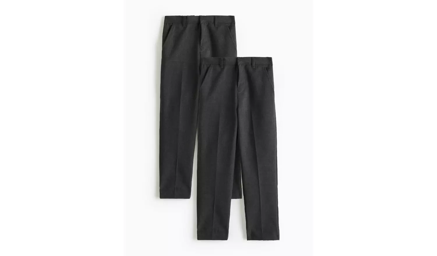 2 Pack Grey Slim Fit Woven Trousers with Reinforced Knees & Extendable Hem10 years