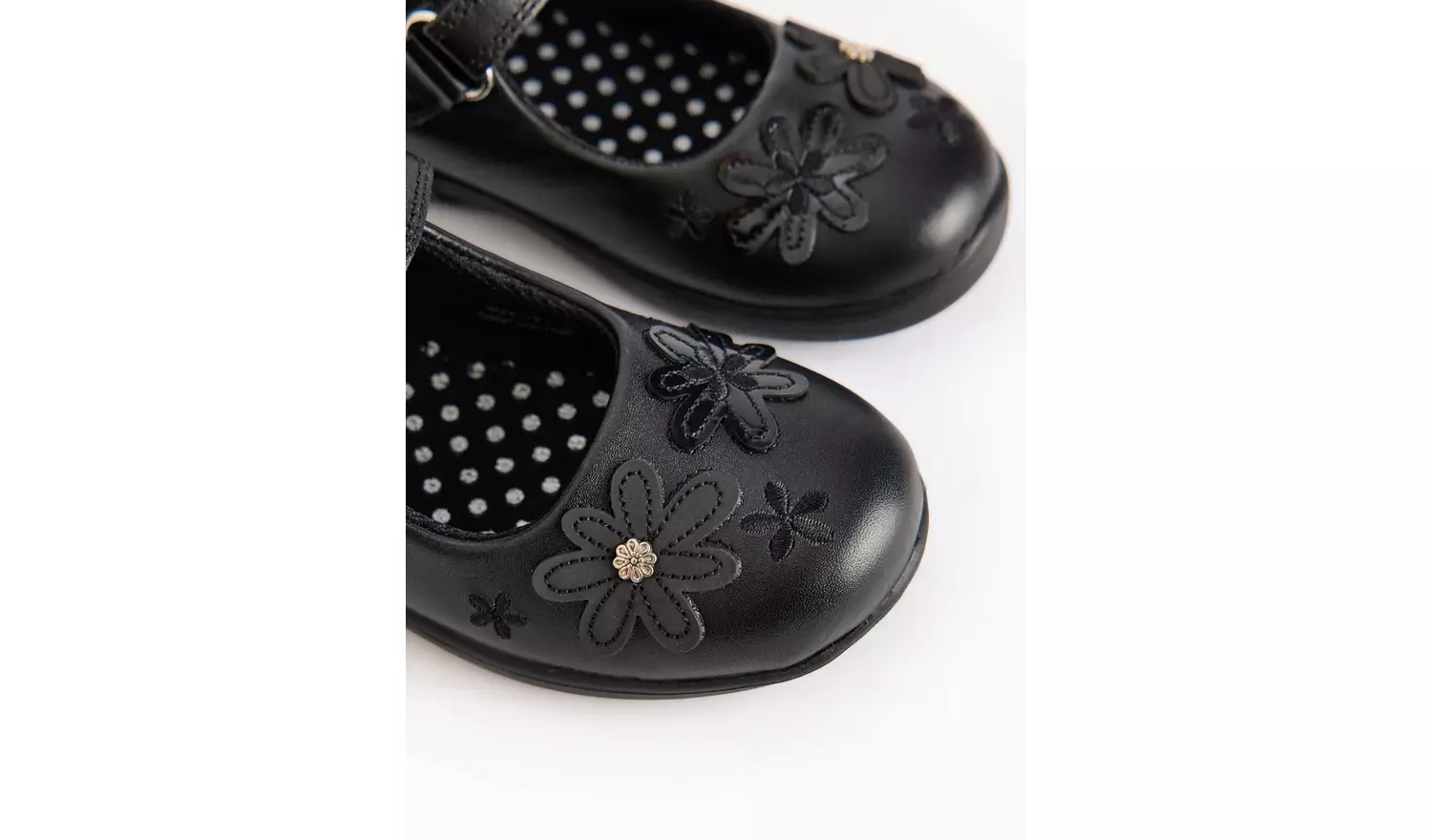 Black Floral Mary Jane Shoes 10.5 Infant