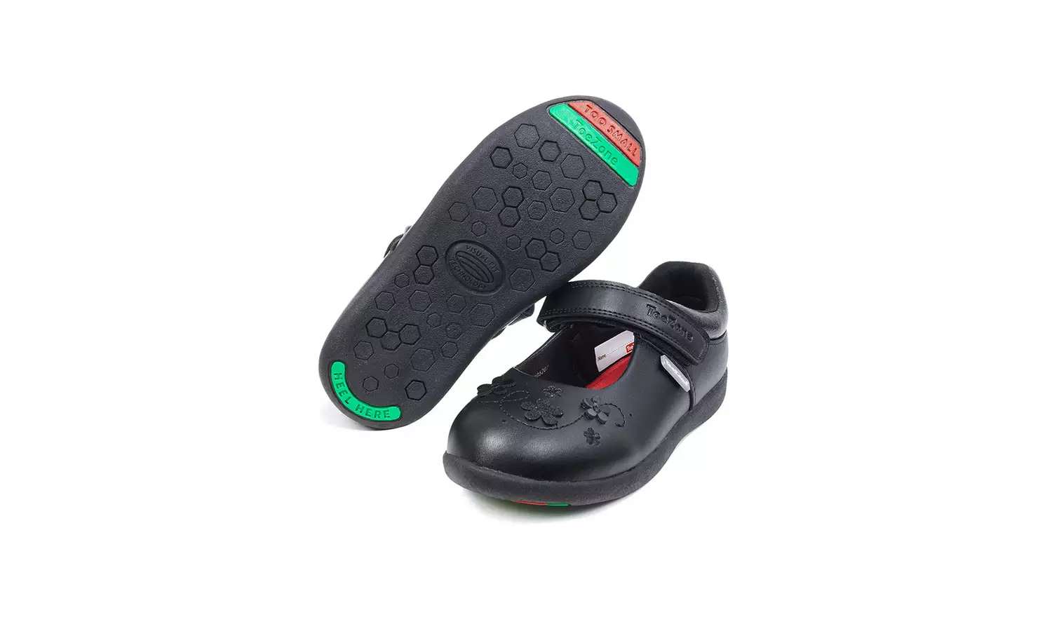 ToeZone® Black Floral Glitter Shoes 11 Infant