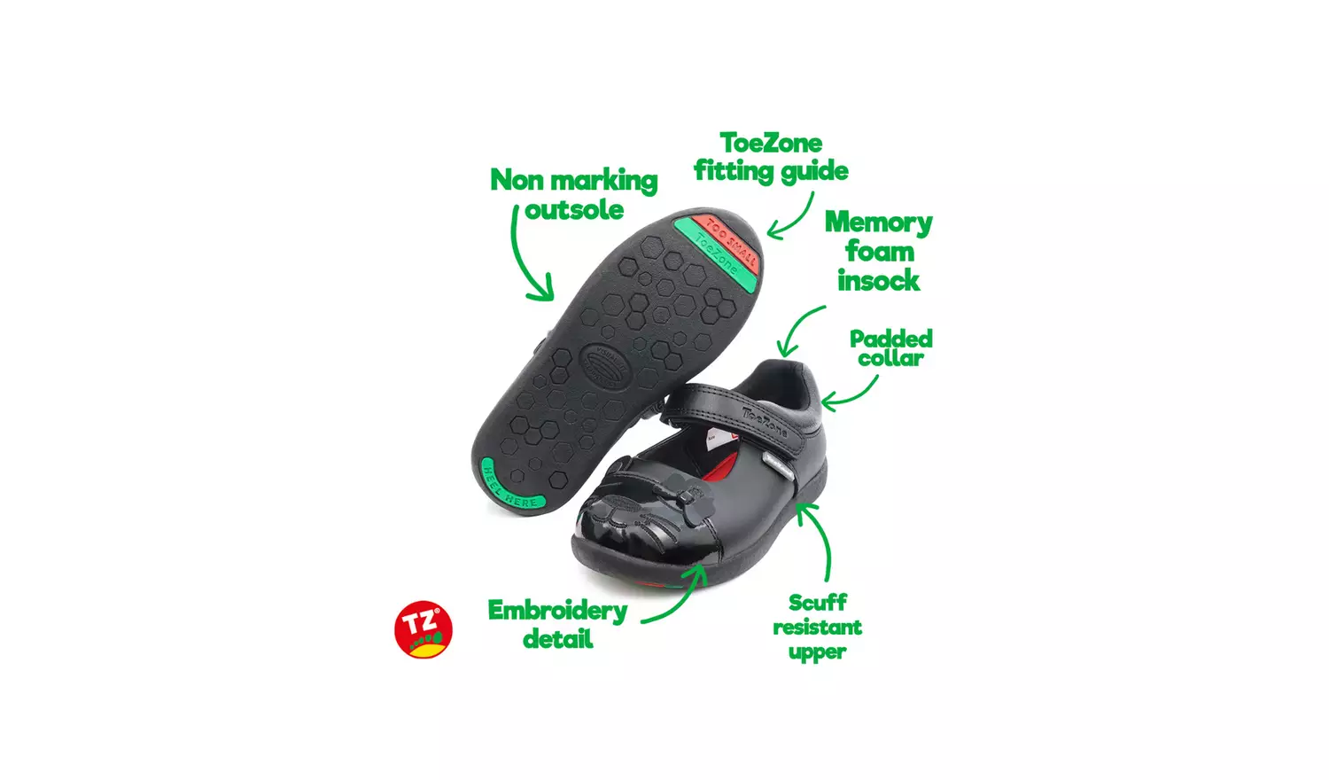 ToeZone® Black Cat Toe Shoes11 Infant