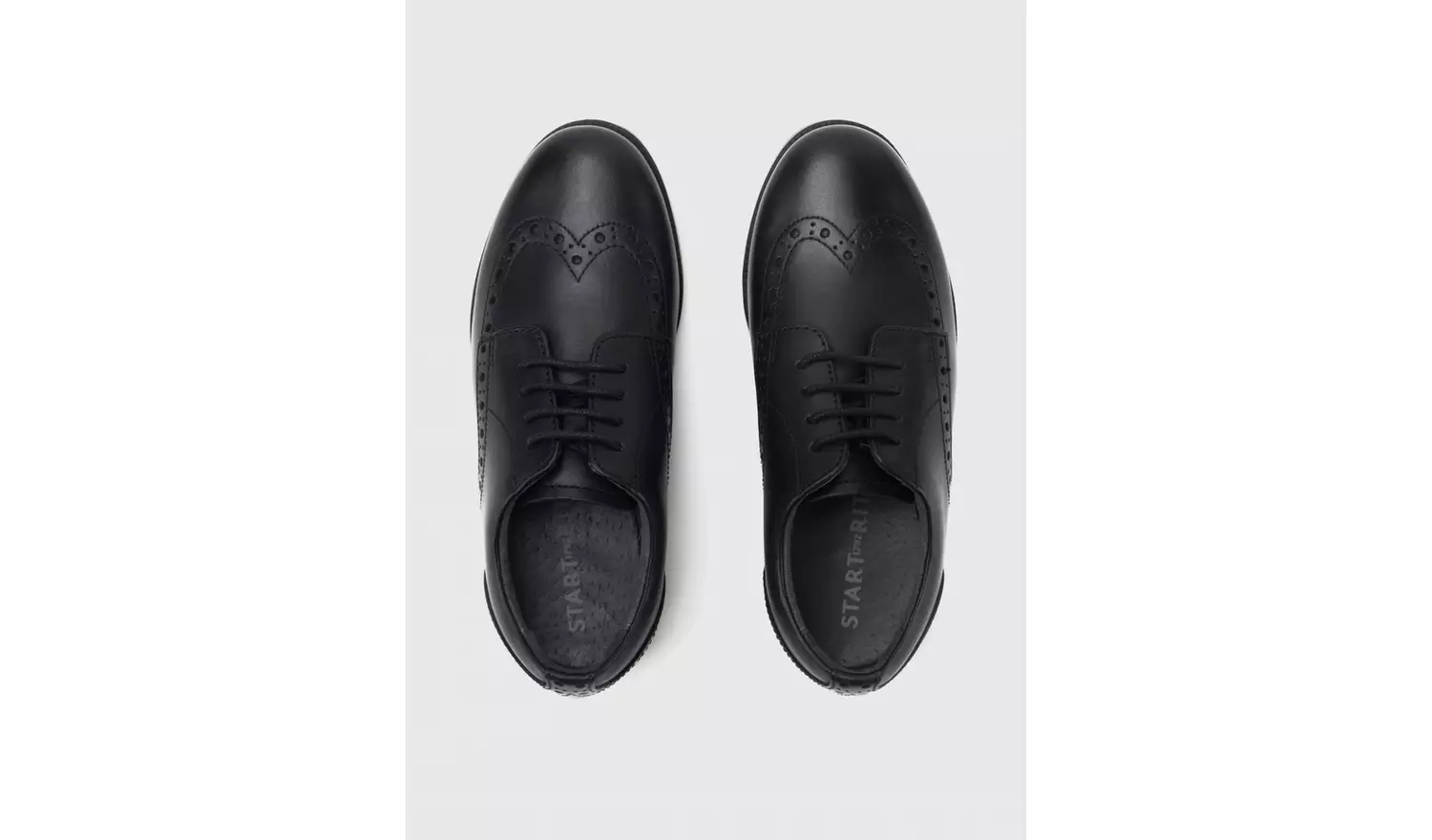START-RITE Brogue Jnr Black Leather Lace Up School Shoes 1