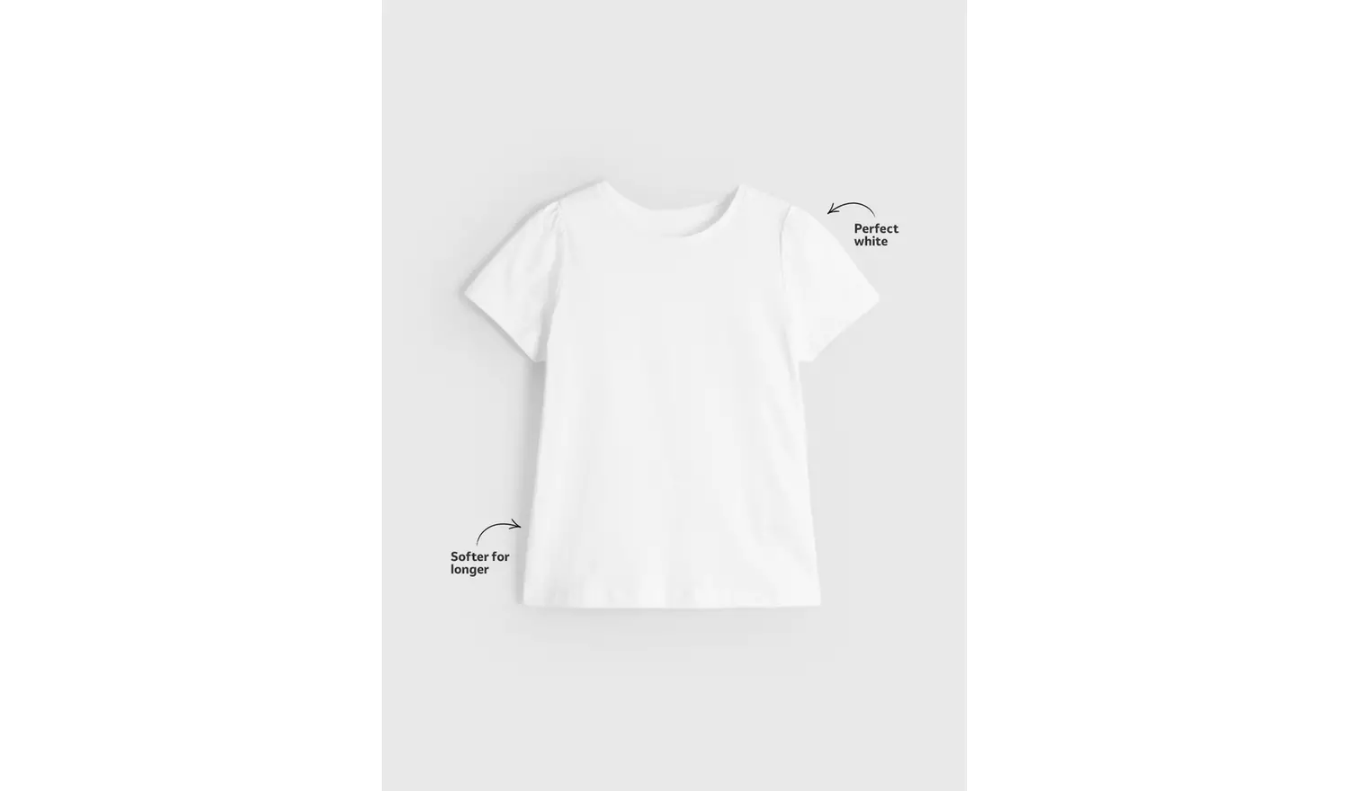 3 Pack White Crew Neck T-Shirts 8 years