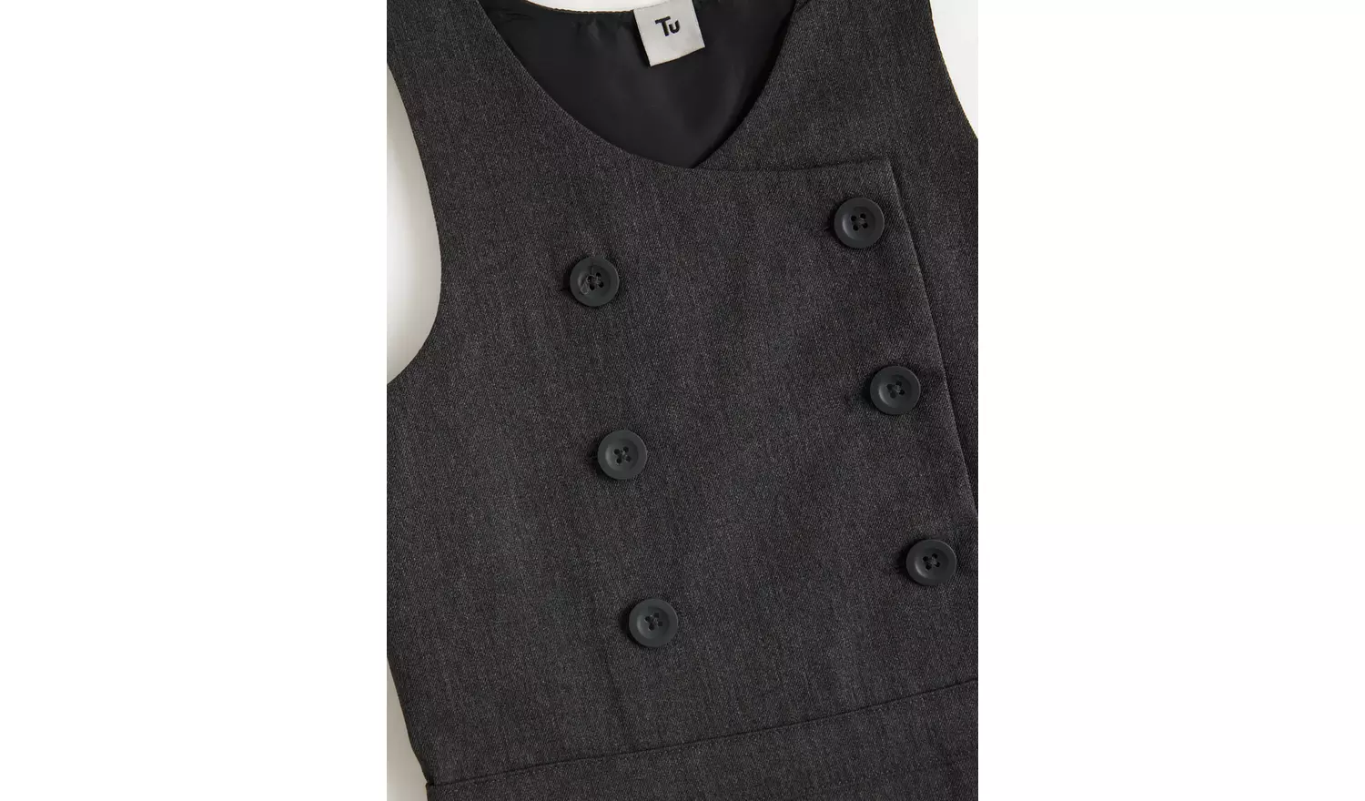 Grey Double Breasted Pinafore Dress 9 years