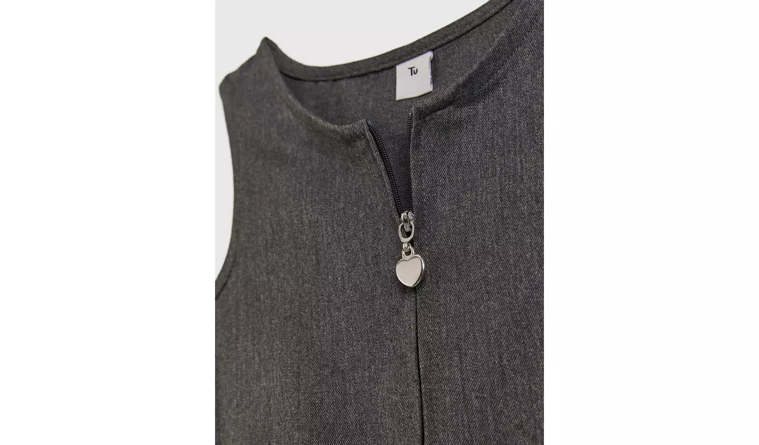 2 Pack Grey Zip Through Pinafores Plus Fit 3 years