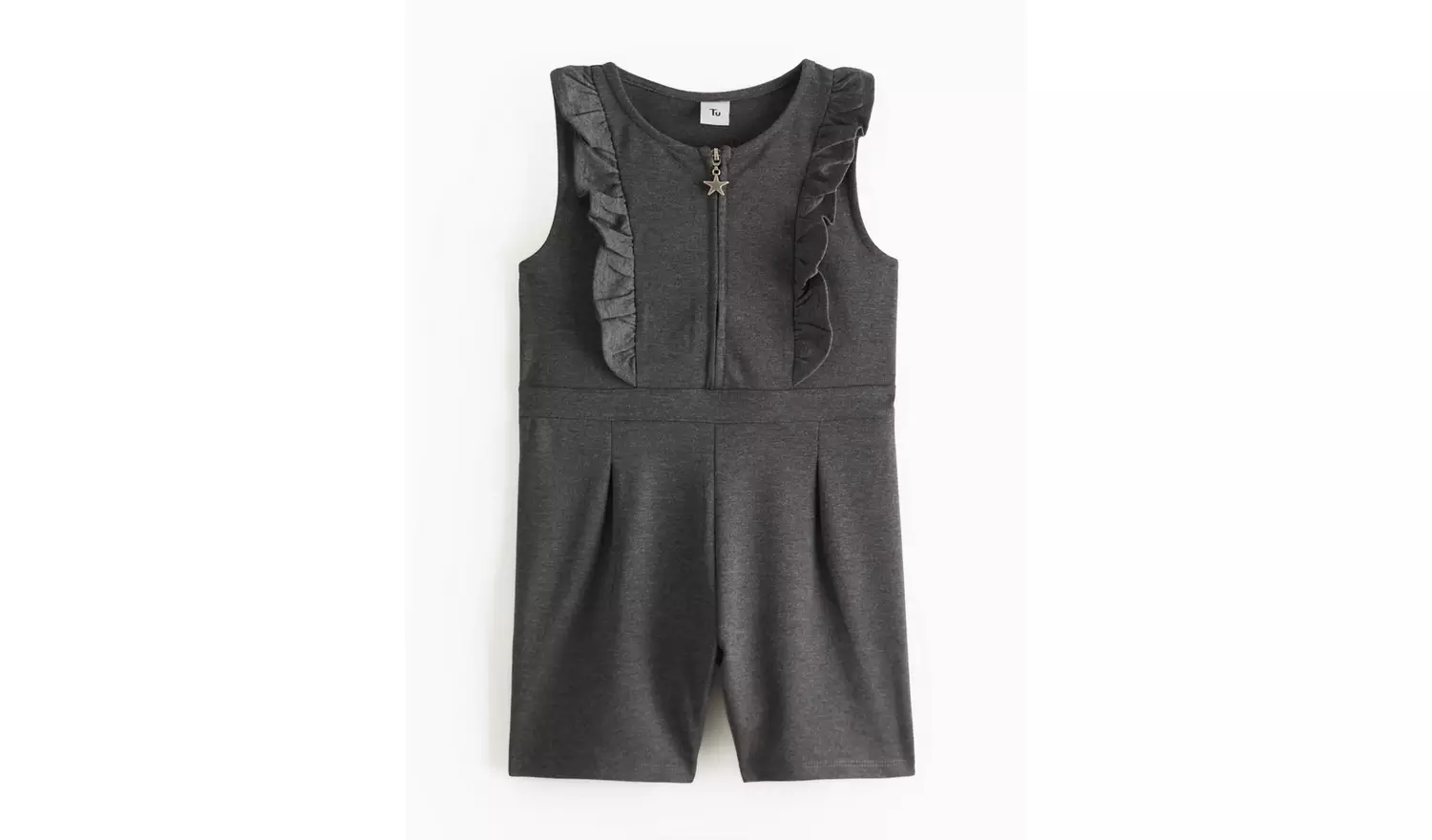 Grey Jersey Ruffle Playsuit 6 years