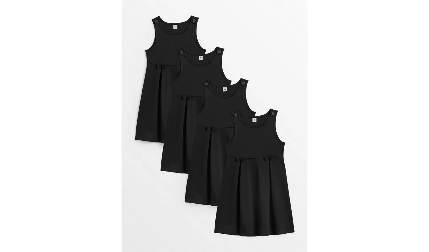 4 Pack Black Jersey Pinafores 7 years