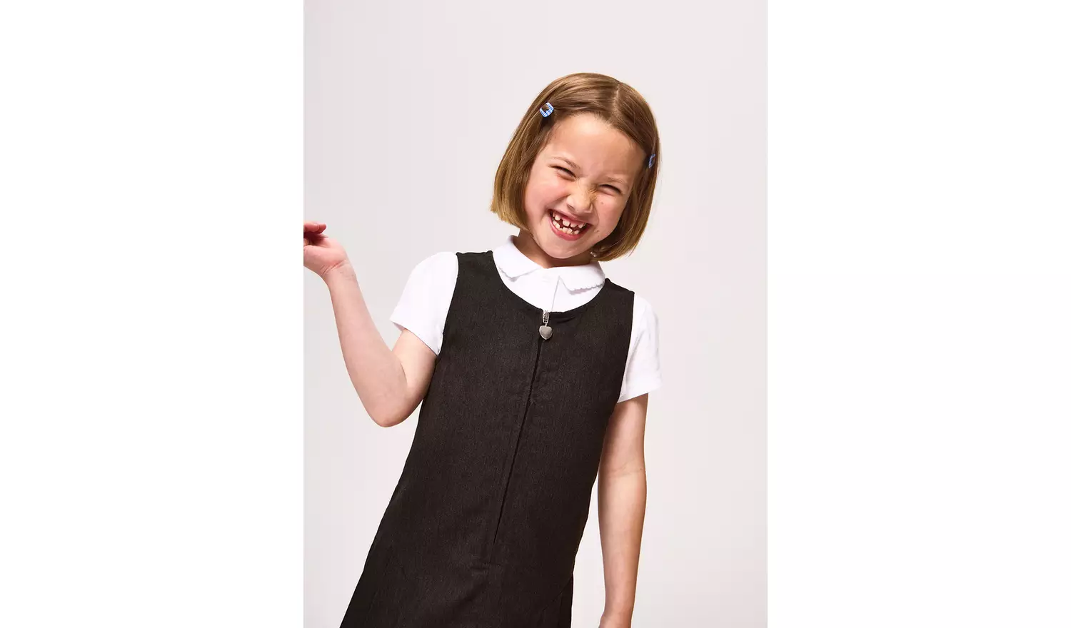 4 Pack Black Zip Through Pinafores 12 years