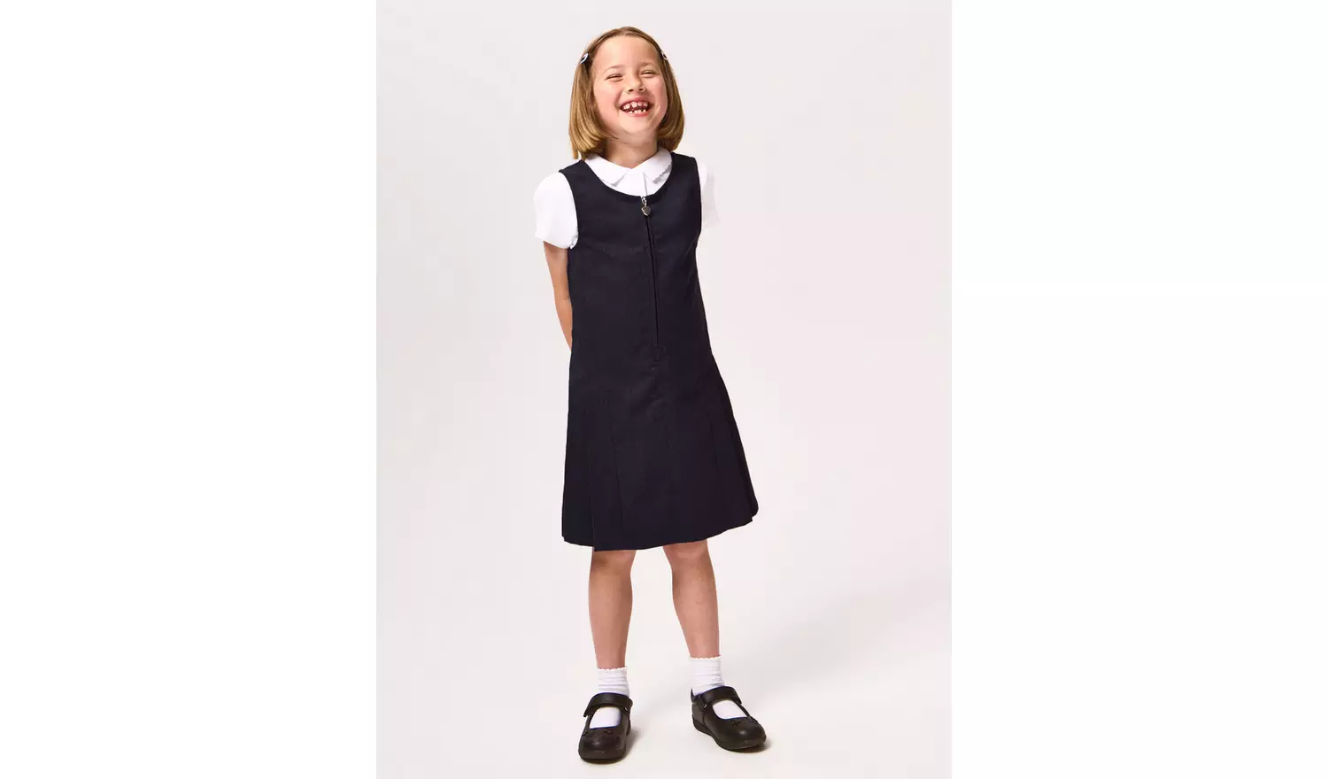 4 Pack Navy Zip Through Pinafores 3 years