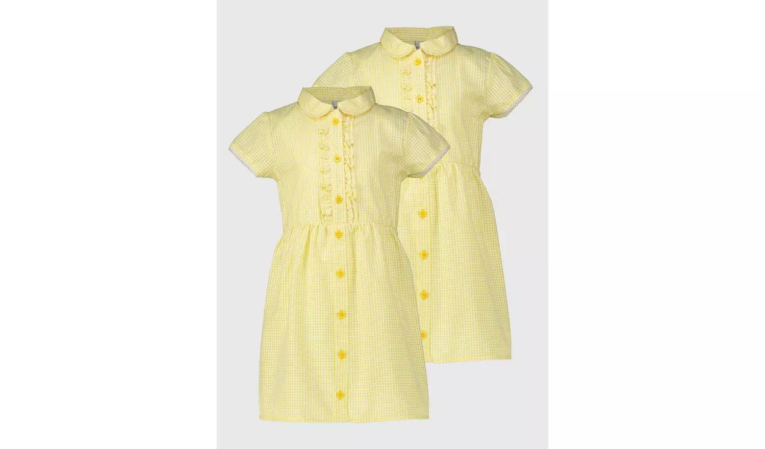 2 Pack Classic Yellow Back Bow Gingham Dress 10 years