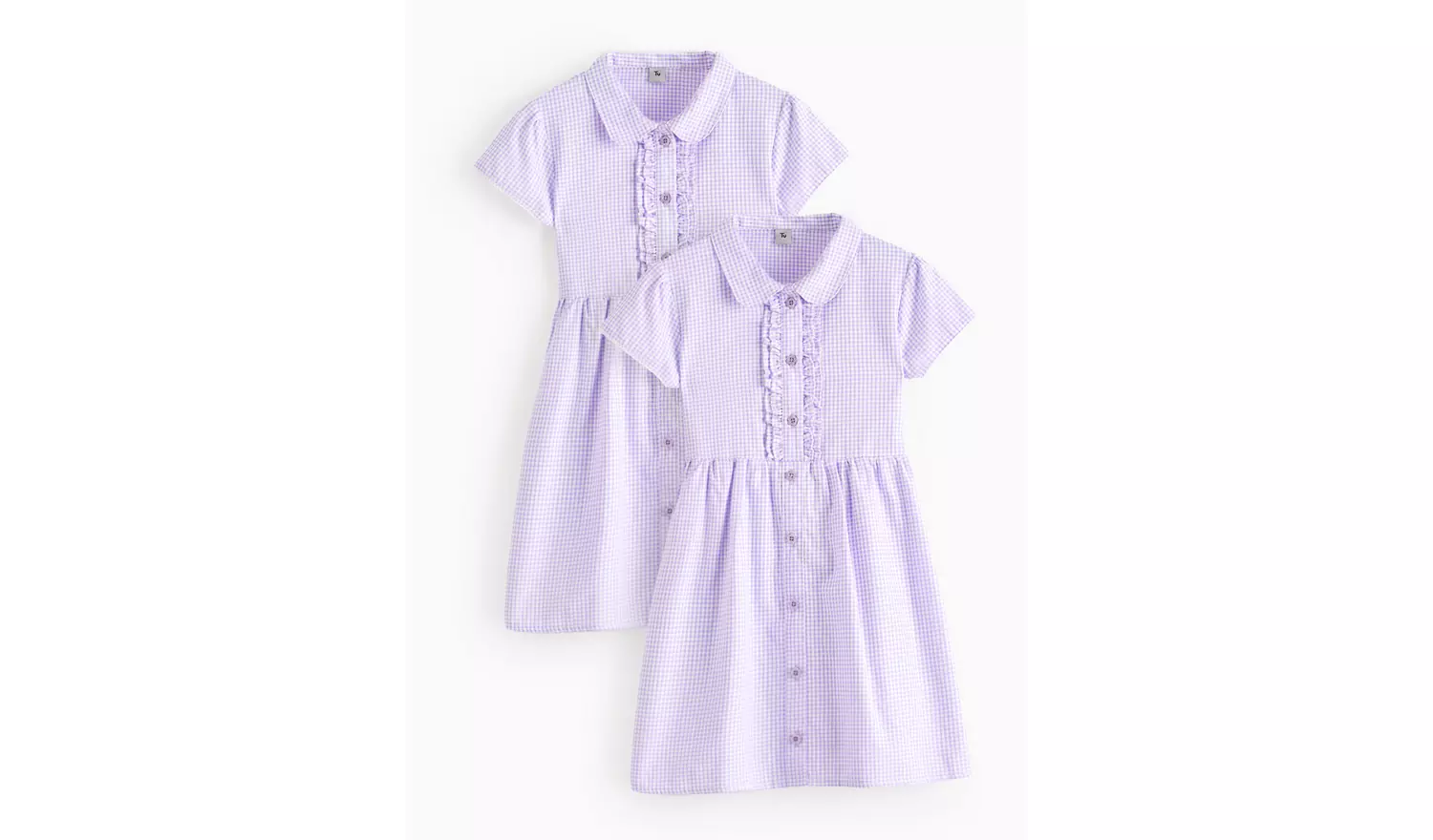 2 Pack Classic Lilac Back Bow Gingham Dress 5 years