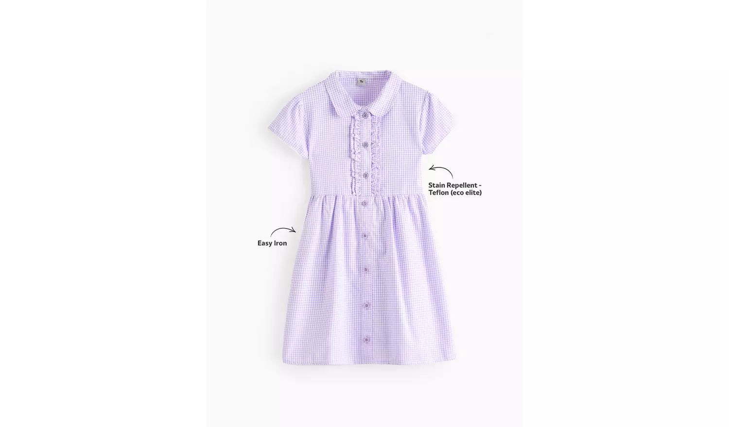 2 Pack Classic Lilac Back Bow Gingham Dress 14 years