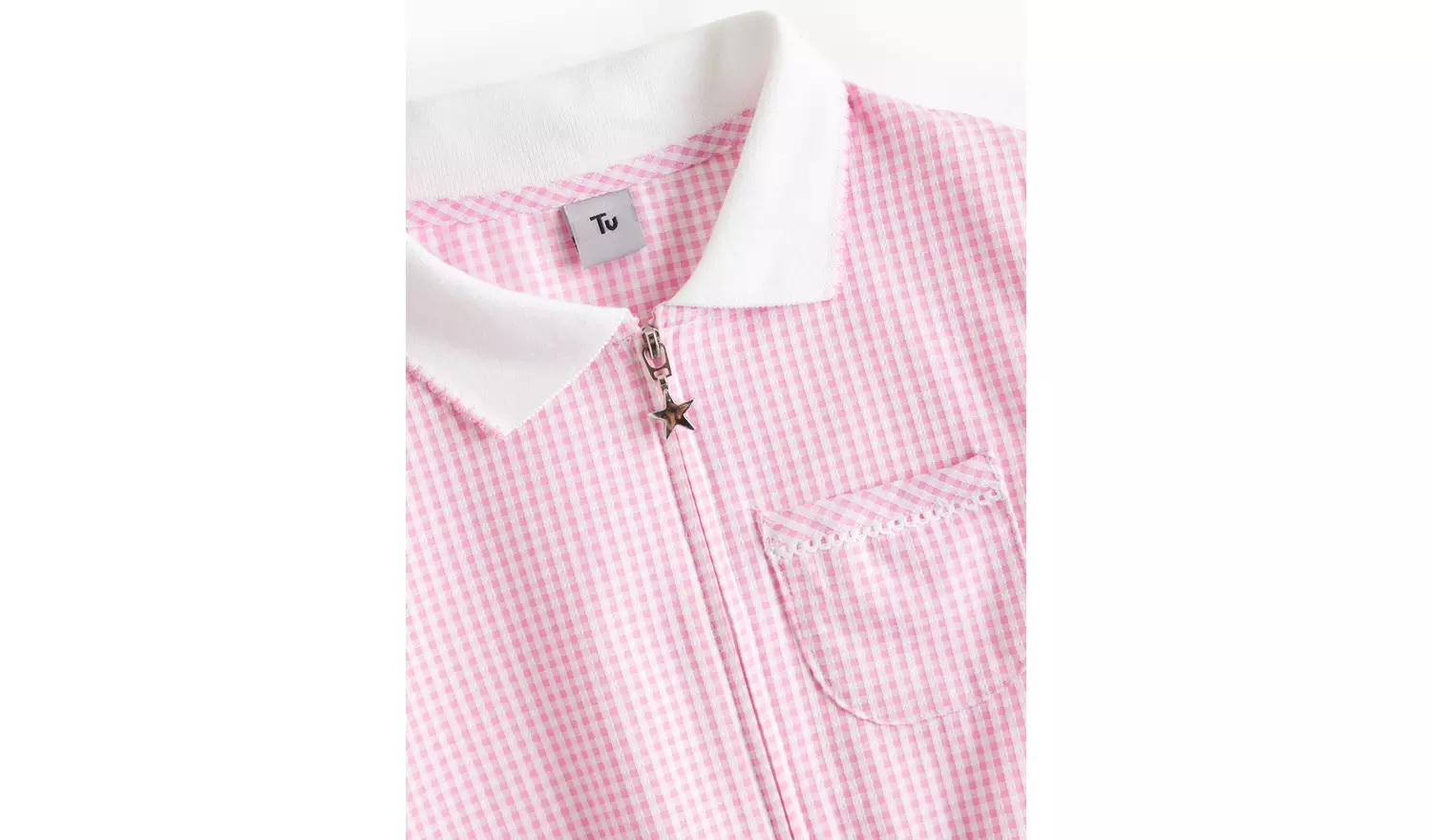 2 Pack Pink Gingham Playsuits 8 years