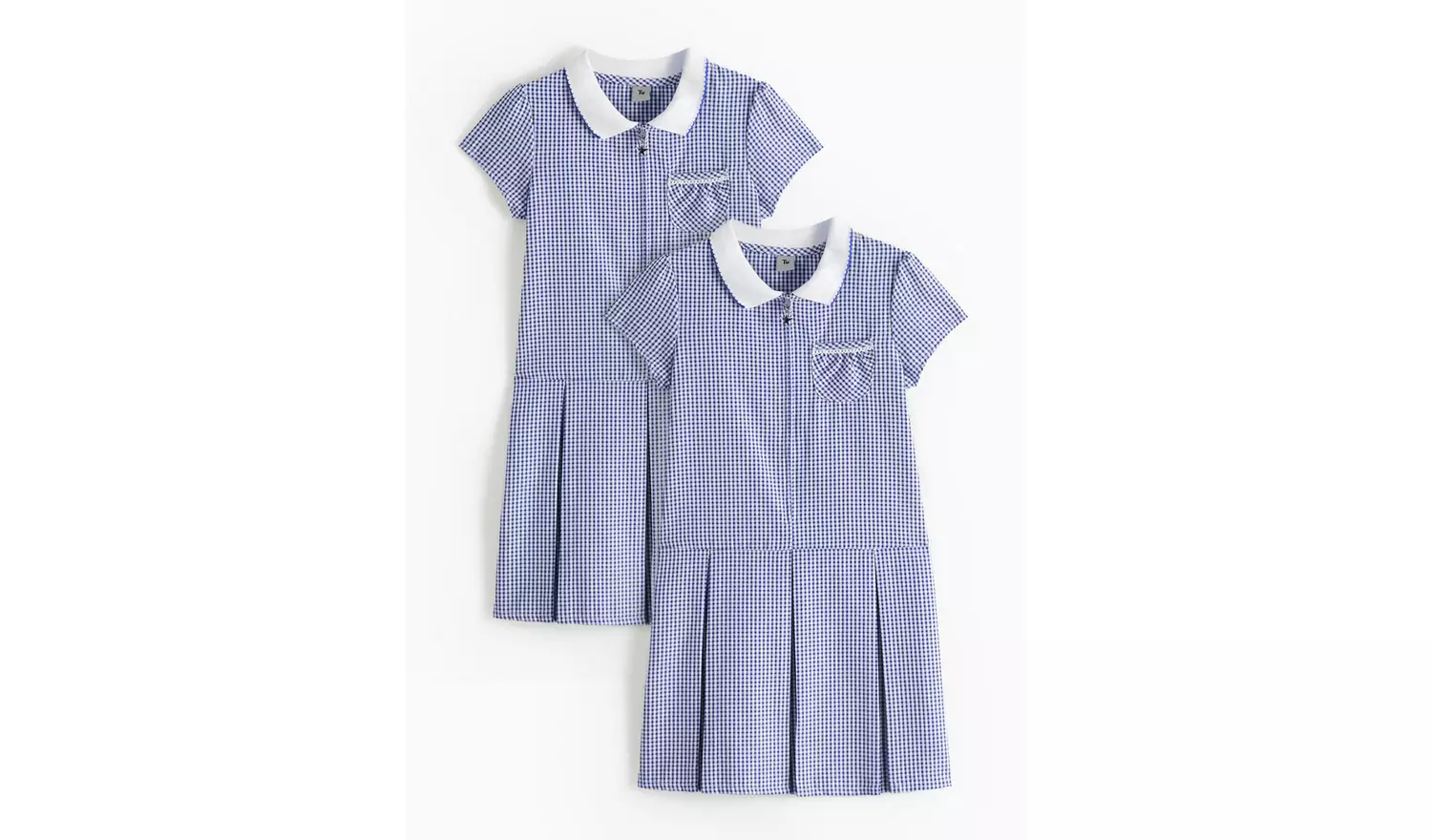 2 Pack Sporty Navy Pleated Gingham Dress 9 years