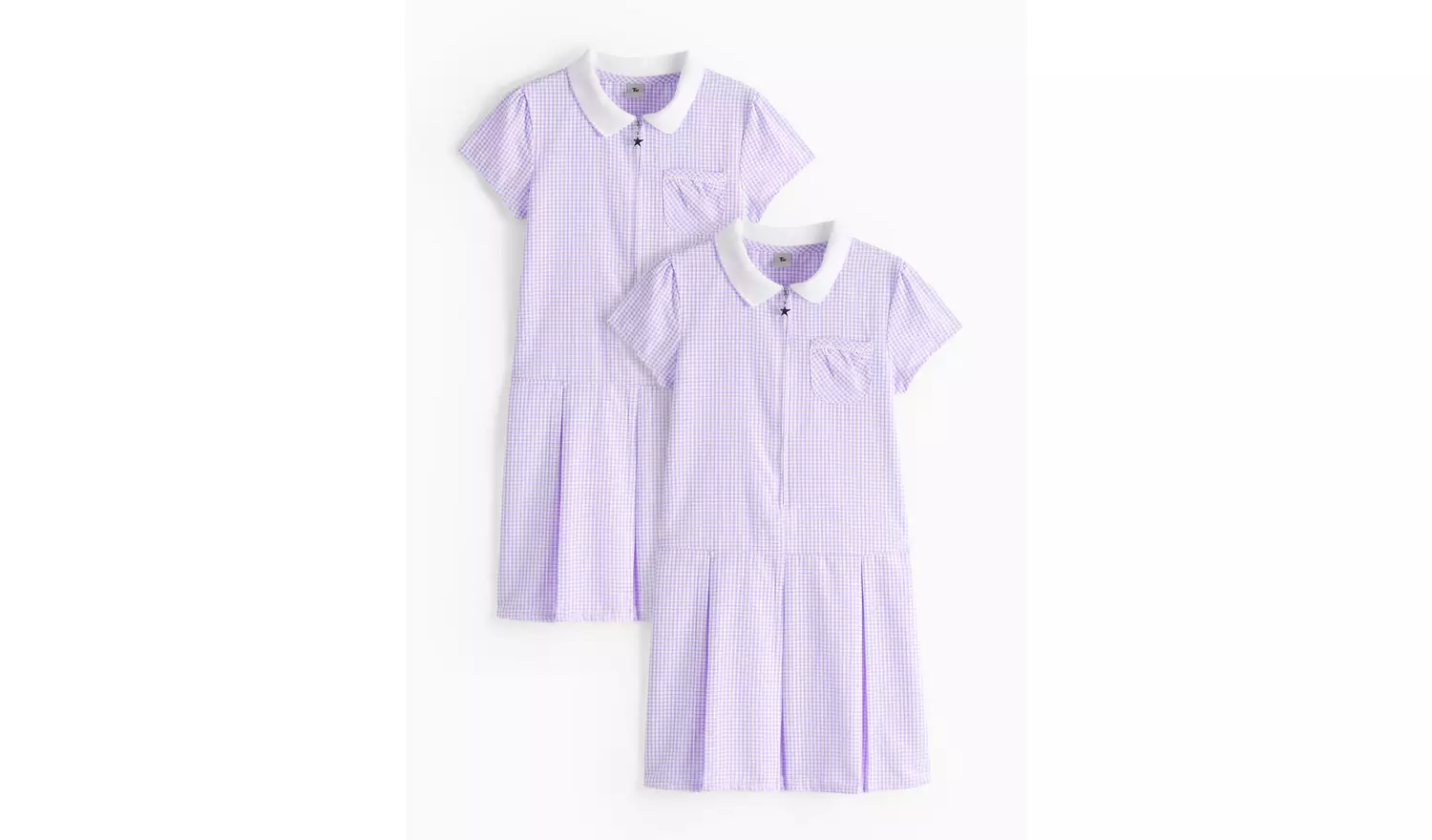 2 Pack Sporty Lilac Pleated Gingham Dress 14 years