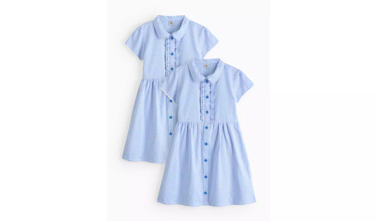 2 Pack Classic Blue Back Bow Gingham Dress 11 years