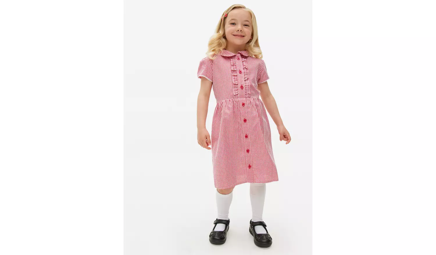 2 Pack Classic Red Back Bow Gingham Dress 7 years