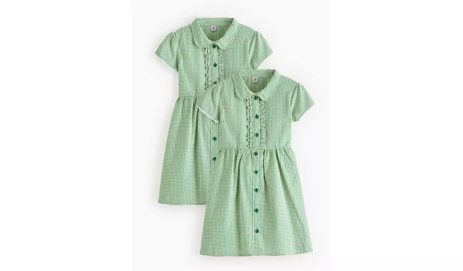 2 Pack Classic Green Back Bow Gingham Dress 12 years