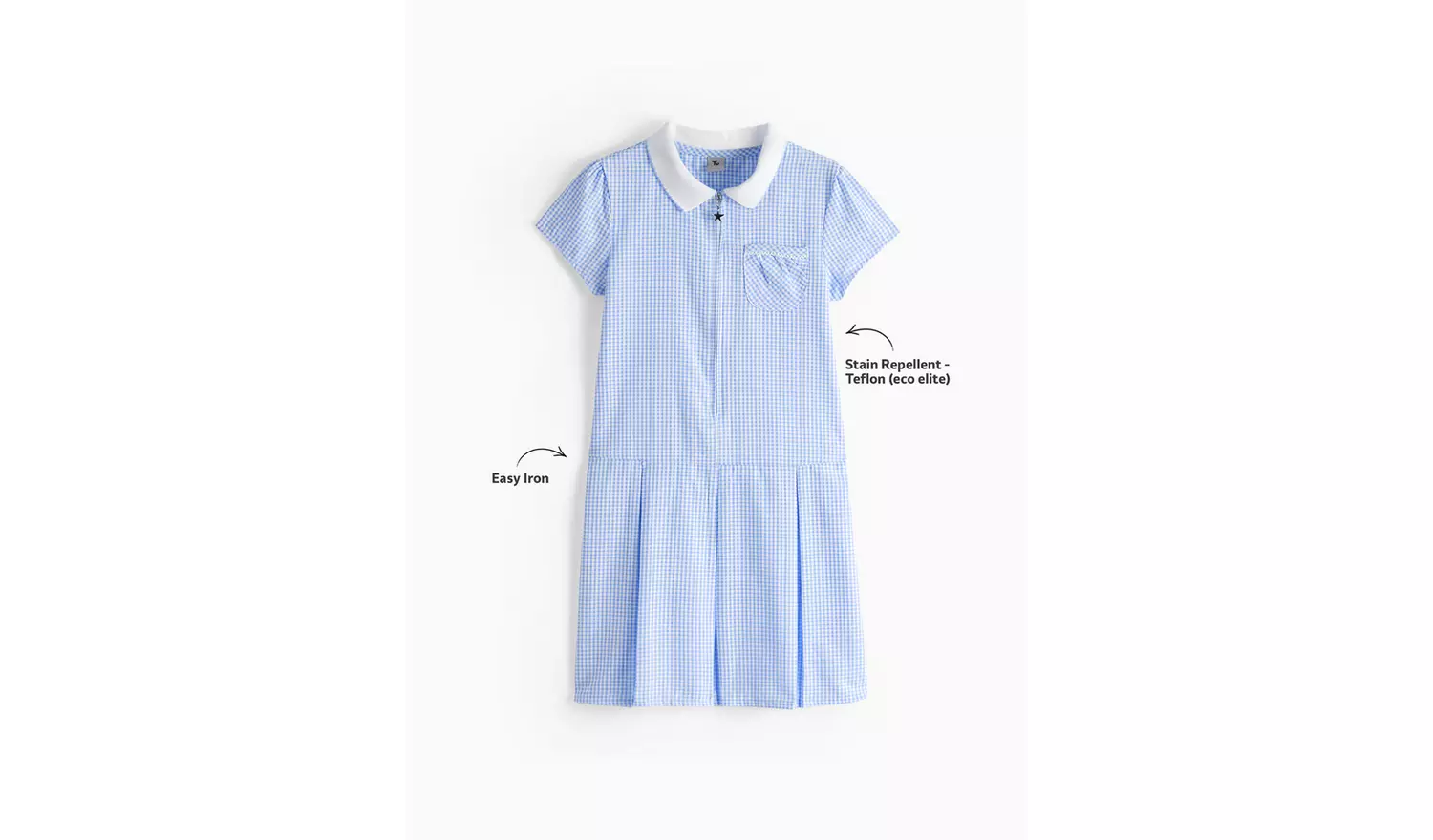 2 Pack Sporty Blue Pleated Gingham Dress 10 years
