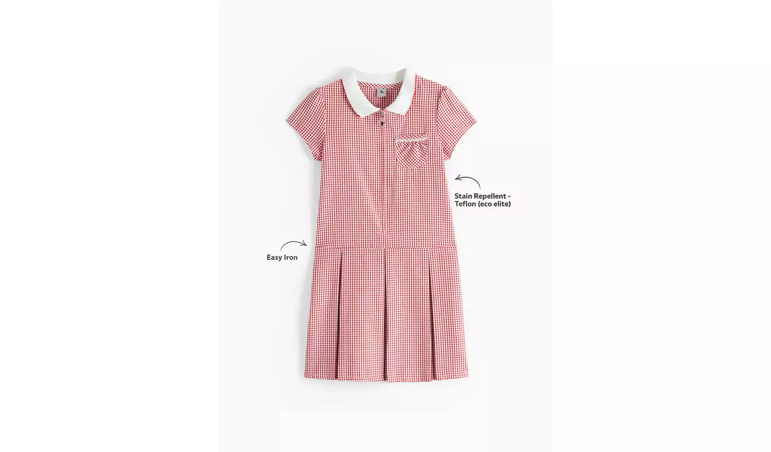 2 Pack Sporty Red Pleated Gingham Dress 9 years