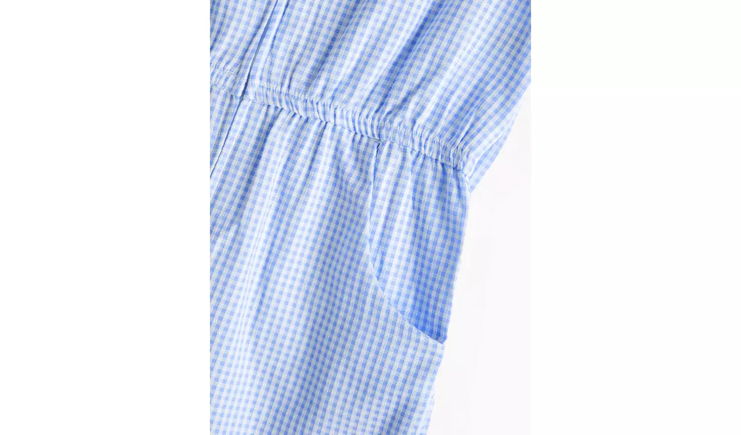 2 Pack Blue Gingham Playsuits 7 years