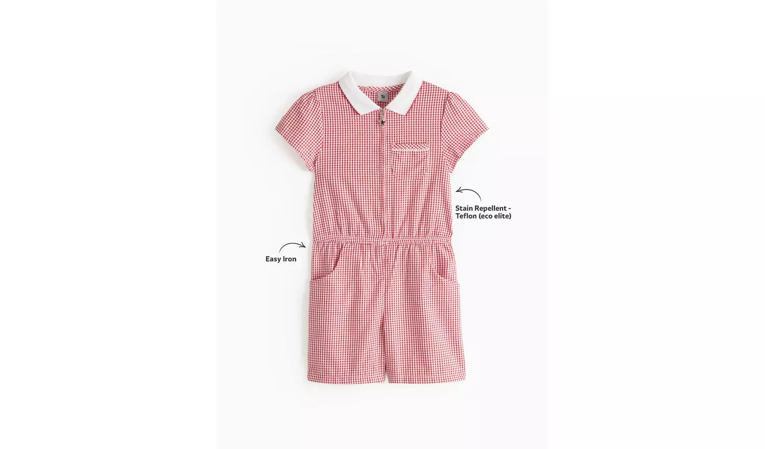 2 Pack Red Gingham Playsuits 11 years