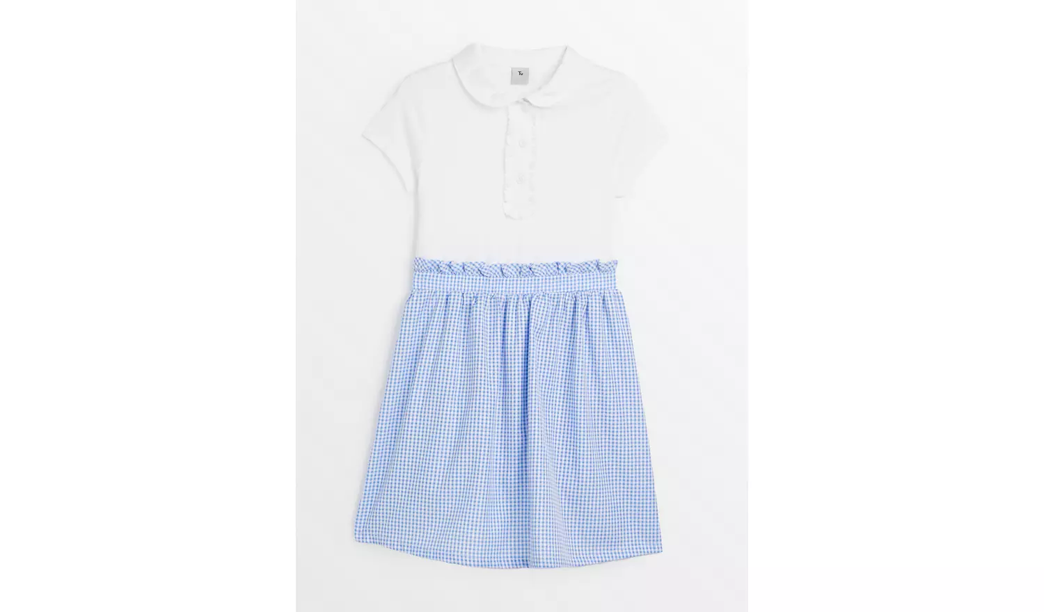 Blue Gingham Twofer Dress 8 years