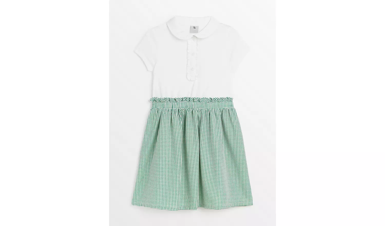 Green Gingham Twofer Dress 4 years