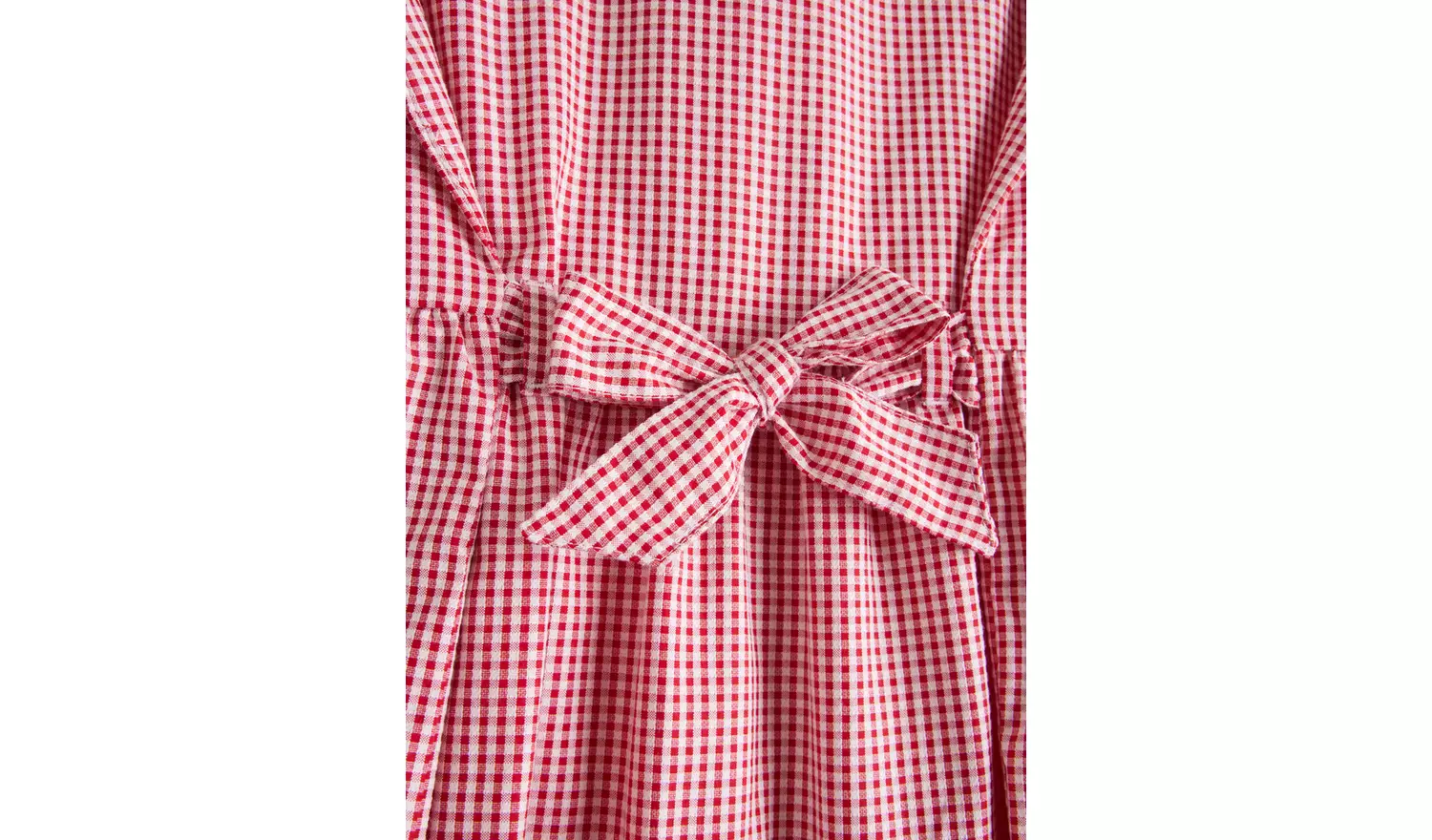 2 Pack Classic Red Back Bow Gingham Dress Generous Fit 4 years