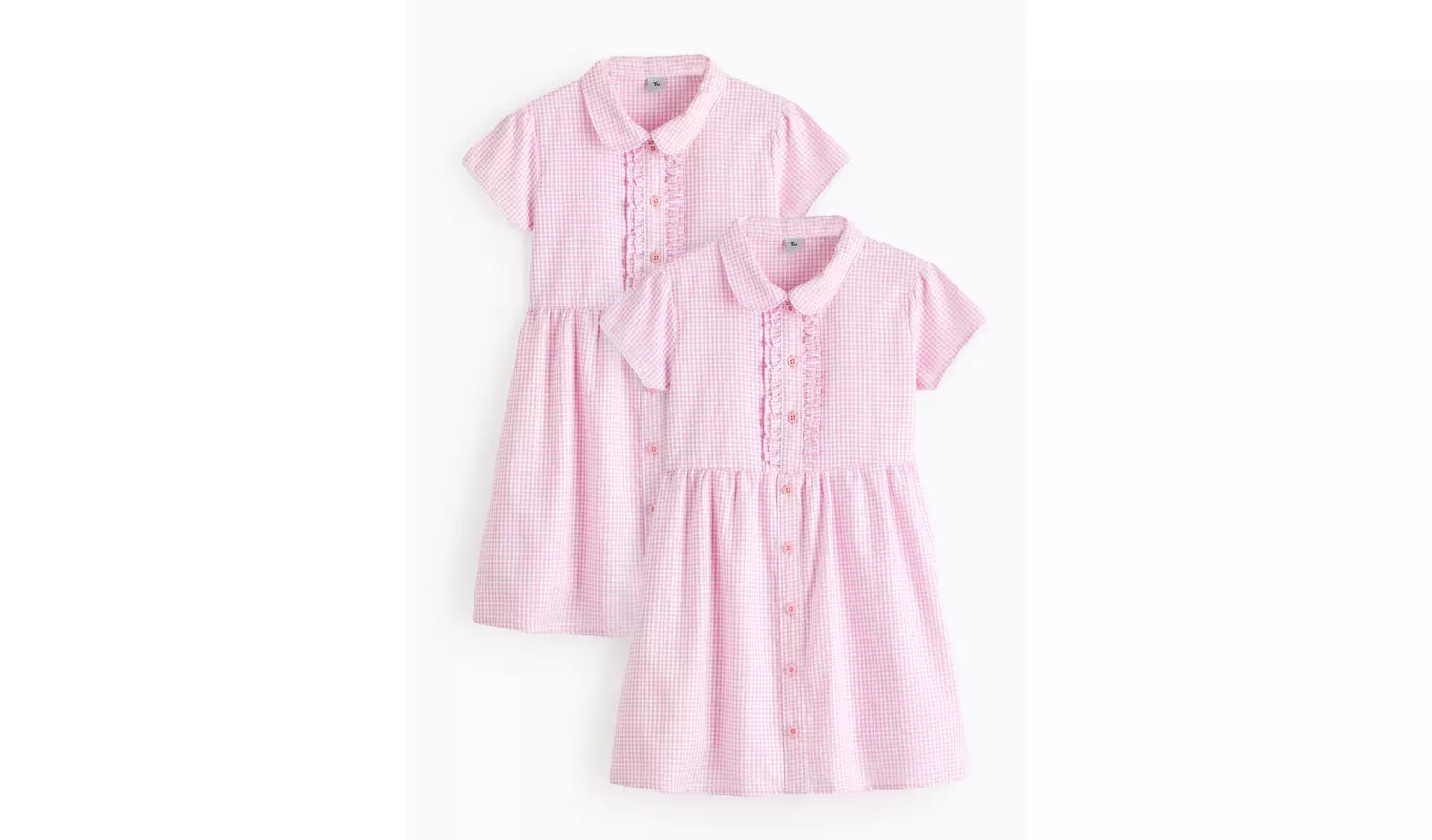 2 Pack Classic Pink Back Bow Gingham Dress Generous Fit 3 years