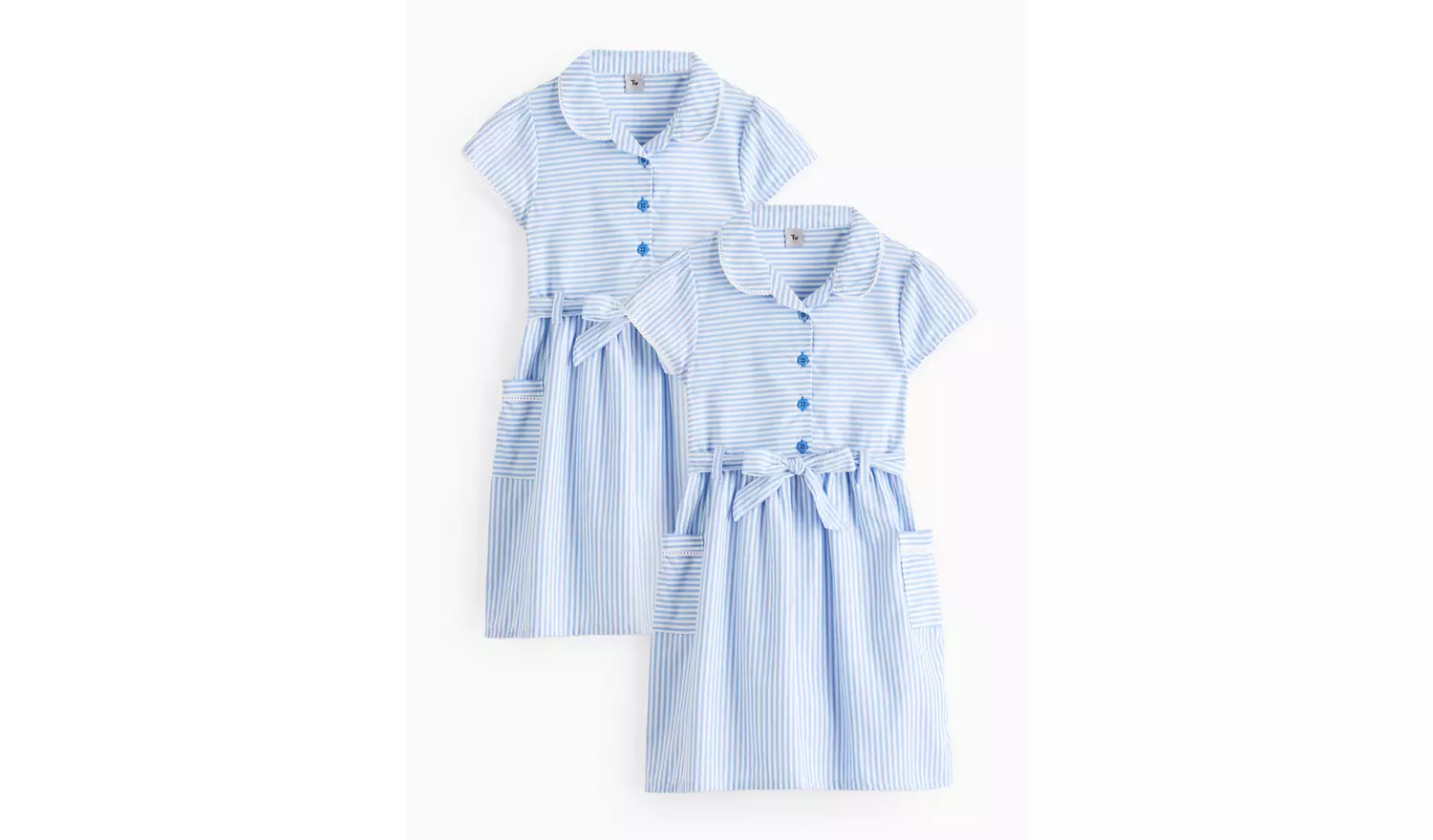 2 Pack Blue Stripe Dress 4 years