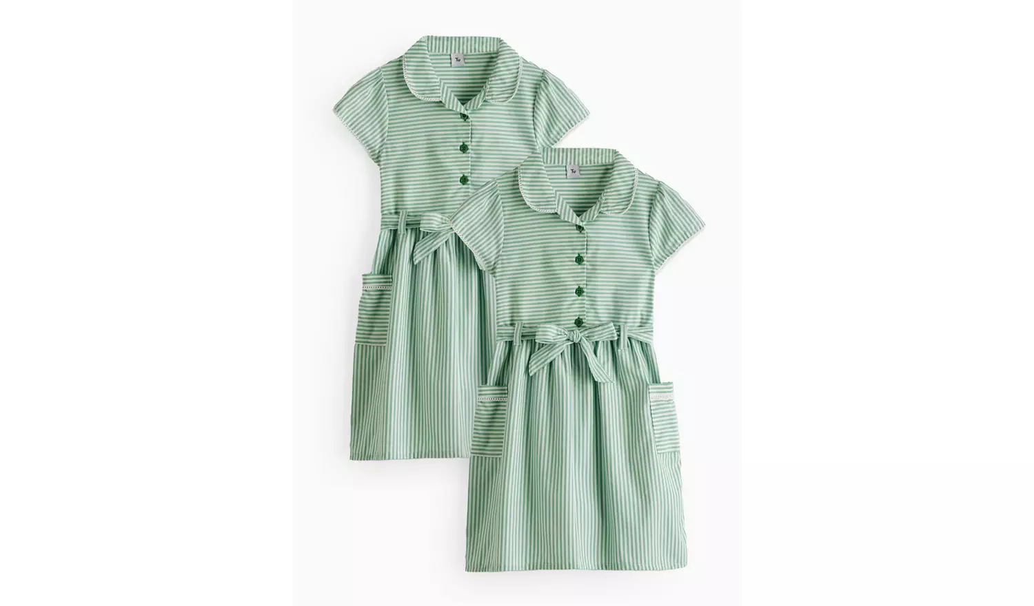 2 Pack Green Stripe Dress 9 years