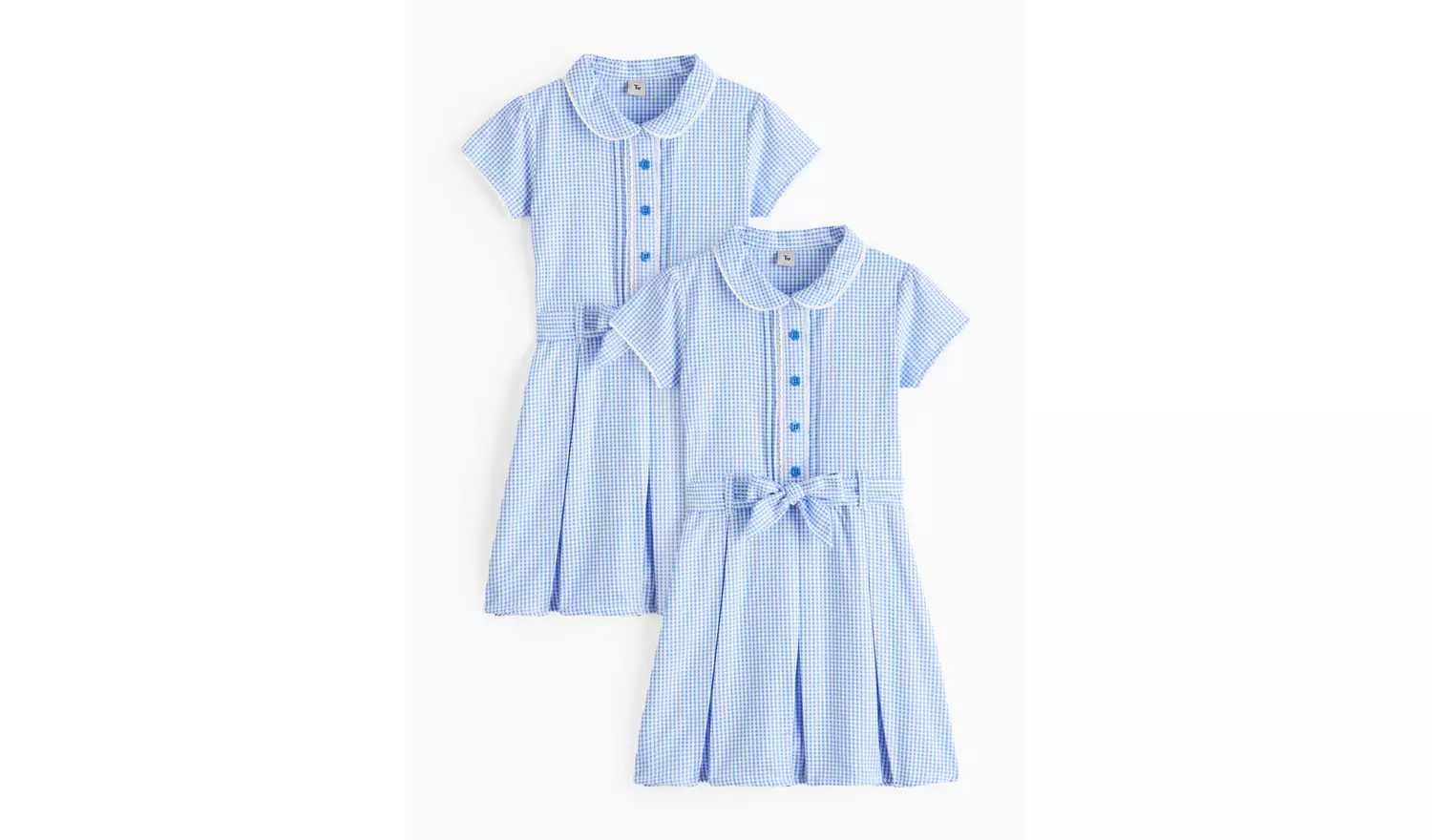 2 Pack Classic Blue 'Dress with Ease' Gingham Dress 12 years