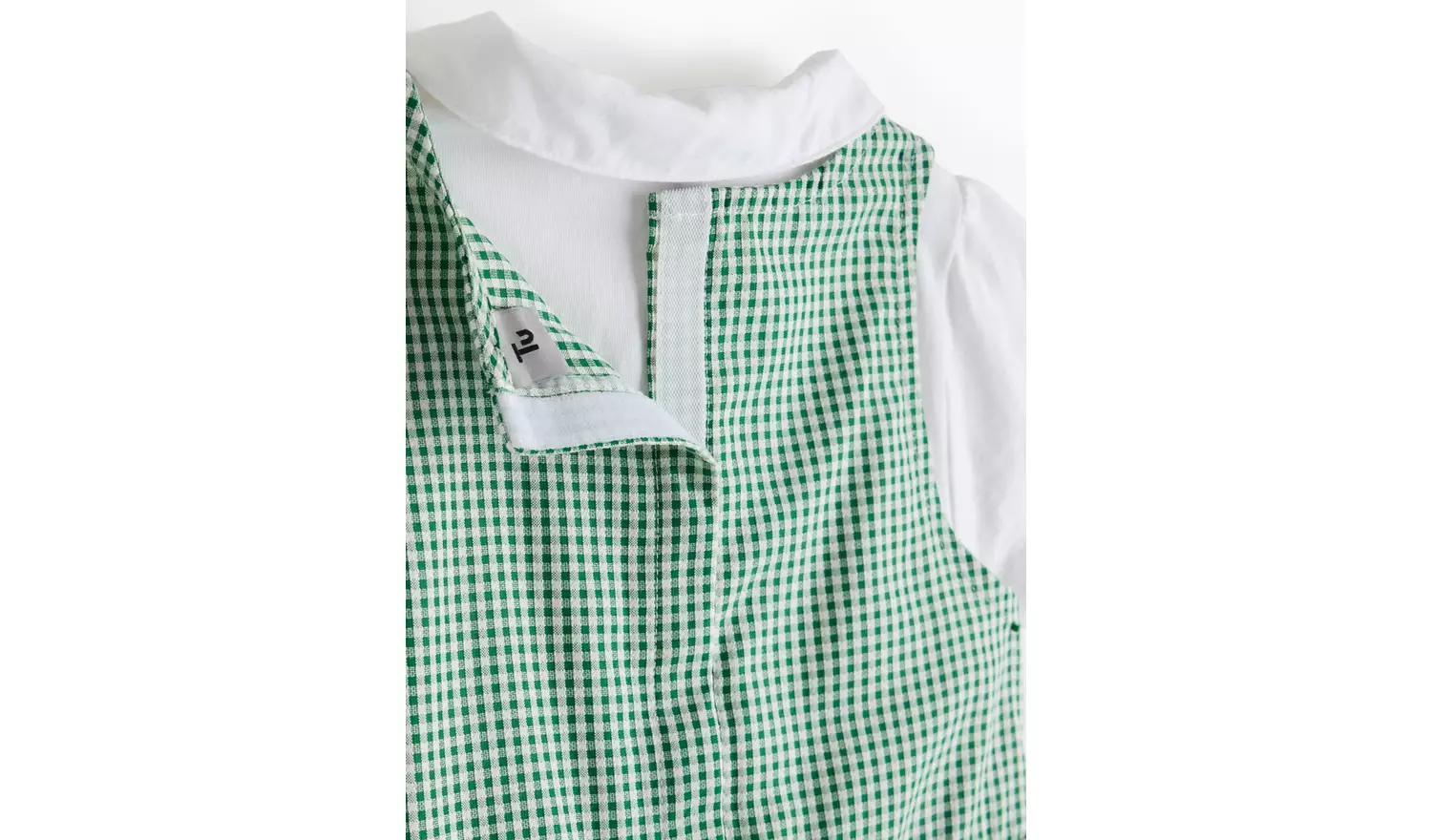 Green Bow Gingham Pinafore Dress with Polo Shirts 9 years